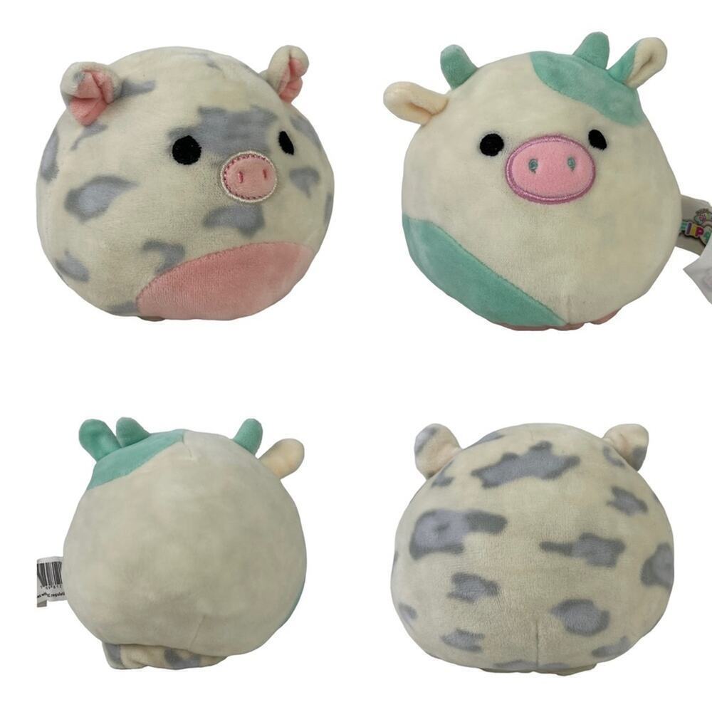 Squishmallow Flip A Mallow Belana Cow Rosie Spotted Pig 5" Plush Kellytoy Easter
